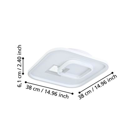 Eglo - Plafón LED 1xLED/16,2W/230V + 1xLED/9,2W 38x38 cm blanco