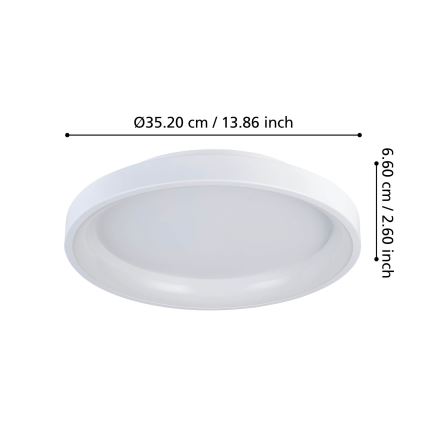 Eglo - Plafón LED regulable LED/12W/230V 2700-6500K blanco + control remoto