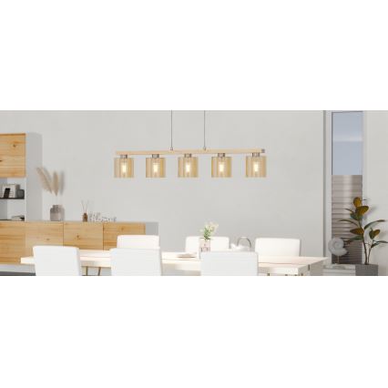 Eglo - Lámpara colgante con cable 5xE27/28W/230V