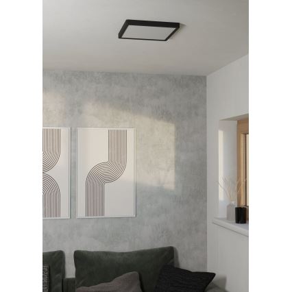 Eglo - Plafón LED/13W/230V 2700/4000/6500K 29x29cm negro