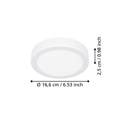 Eglo - Lámpara de techo LED/7,5W/230V 2700/4000/6500K Ø 16,6 cm blanca
