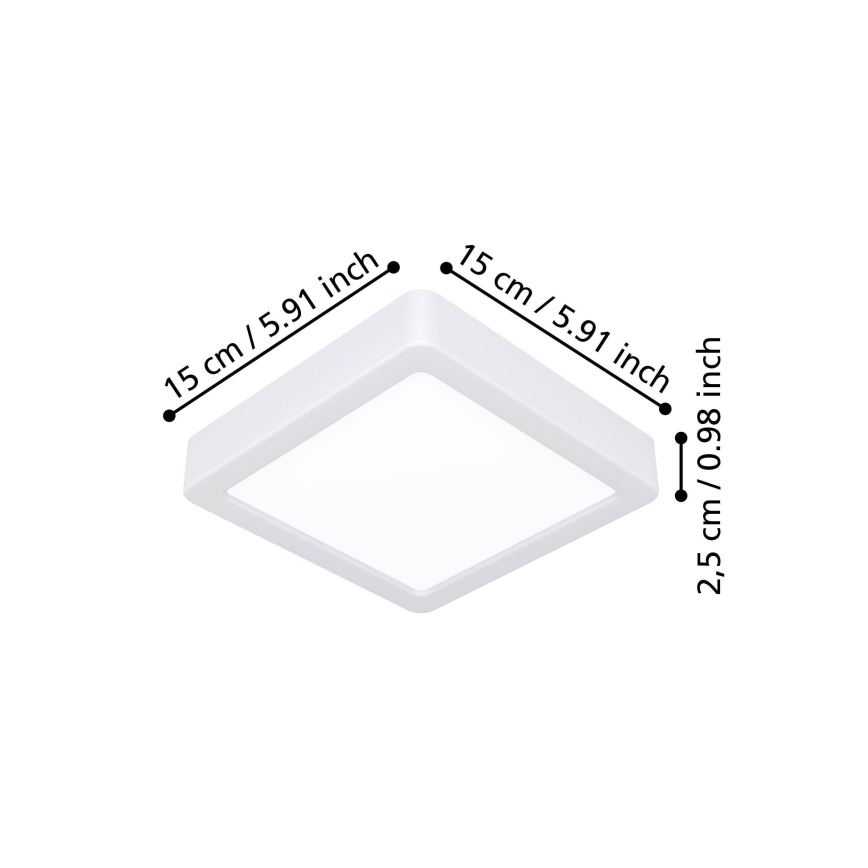 Eglo - Lámpara de techo LED/7W/230V 2700/4000/6500K 15x15 cm blanca