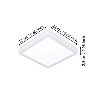 Eglo - Plafón LED/10,5W/230V 2700/4000/6500K 22x22 cm blanco