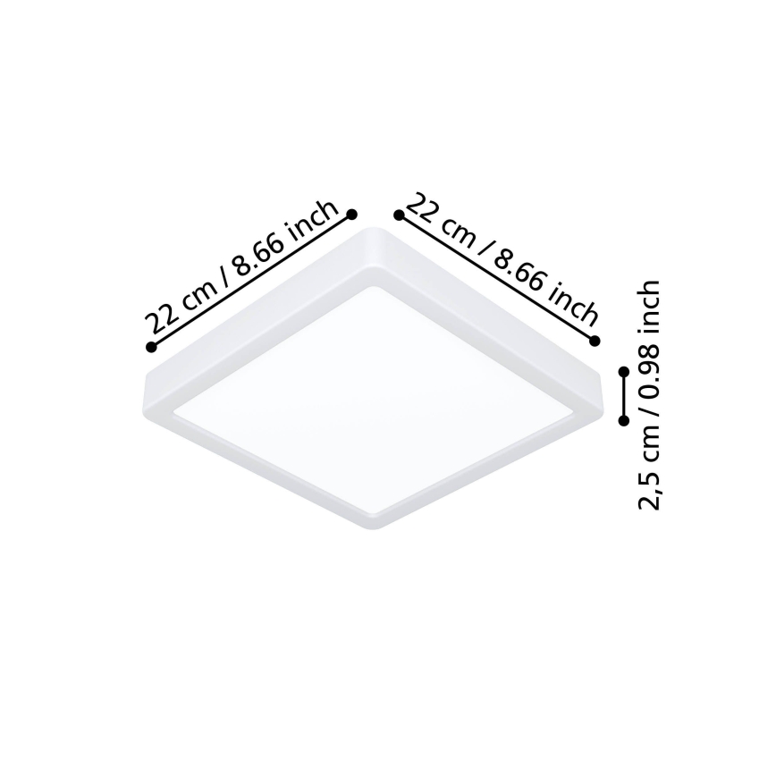 Eglo - Plafón LED/10,5W/230V 2700/4000/6500K 22x22 cm blanco