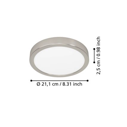 Eglo - Lámpara de techo LED/11,5W/230V 2700/4000/6500K Ø 21,1 cm cromo mate
