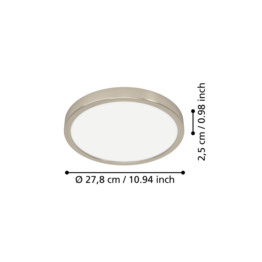 Eglo - Plafón LED/14,2 W/230 V 2700/4000/6500 K Ø 27,8 cm cromo mate