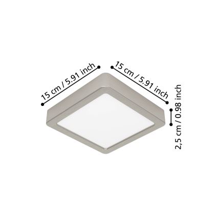 Eglo - Plafón LED/7W/230V 2700/4000/6500K 15x15 cm cromo mate
