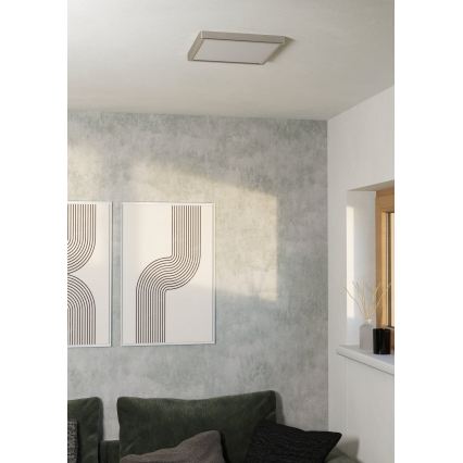 Eglo - Plafón LED 13W/230V 2700/4000/6500K 29x29 cm cromo mate