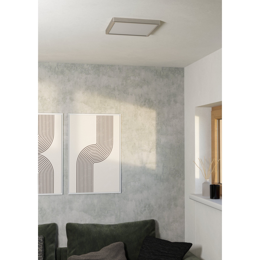 Eglo - Plafón LED 13W/230V 2700/4000/6500K 29x29 cm cromo mate