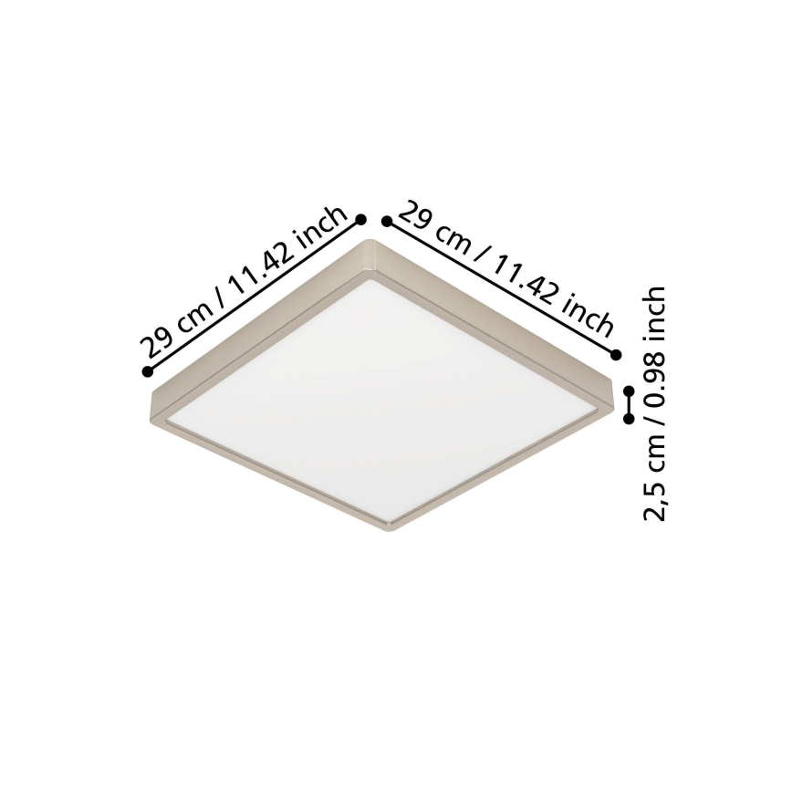 Eglo - Plafón LED 13W/230V 2700/4000/6500K 29x29 cm cromo mate