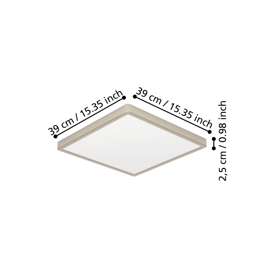 Eglo - Lámpara de techo LED 17,5W/230V 2700/4000/6500K 39x39 cm cromo mate