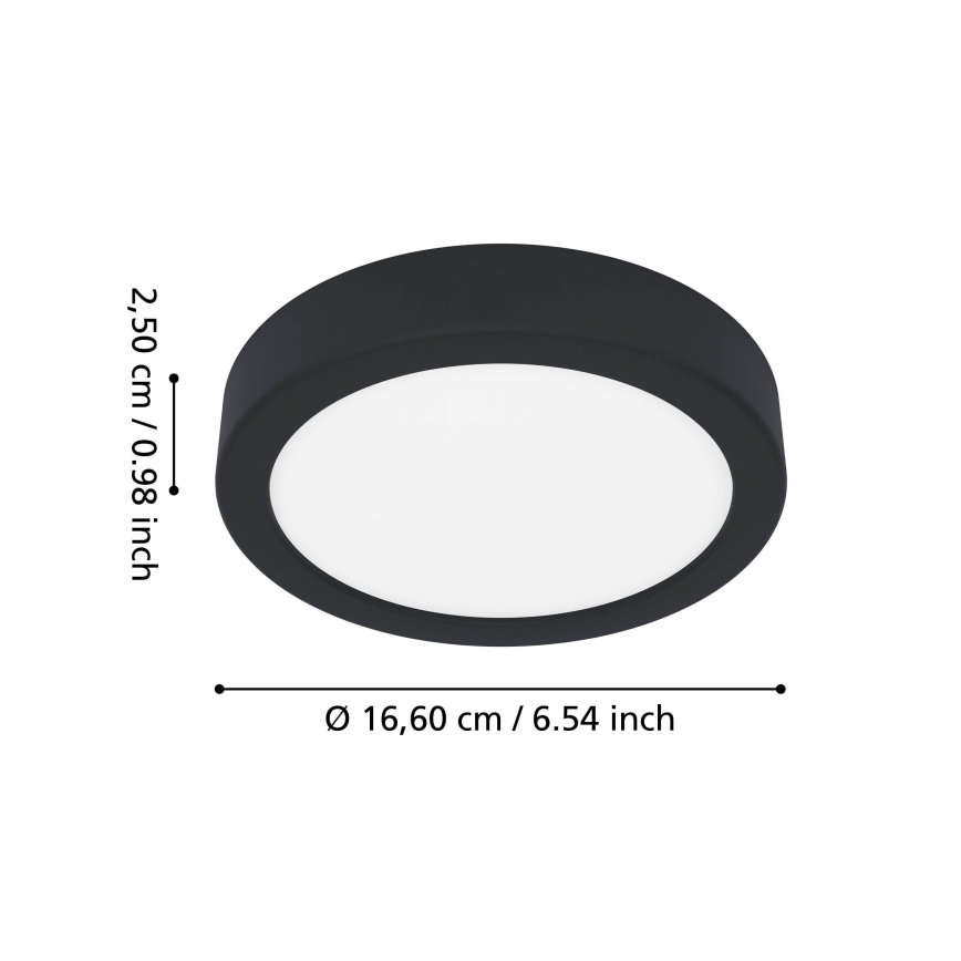 Eglo - Plafón LED para baño LED/7,5W/230V Ø 16,6 cm IP44 negro