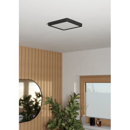 Eglo - Plafón de techo para baño LED/10,5W/230V 22x22 cm IP44 negro
