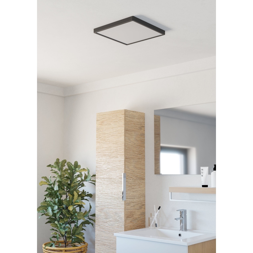 Eglo - LED Lámpara de techo para baño LED/13W/230V 29x29 cm IP44 negra