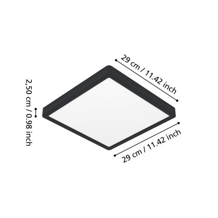 Eglo - LED Lámpara de techo para baño LED/13W/230V 29x29 cm IP44 negra