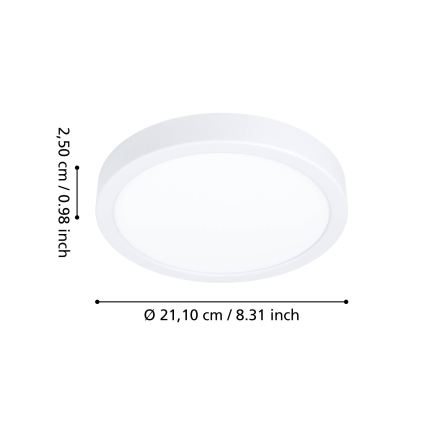 Eglo - Plafón LED para baño LED/11,5W/230V Ø 21,1 cm IP44 blanco