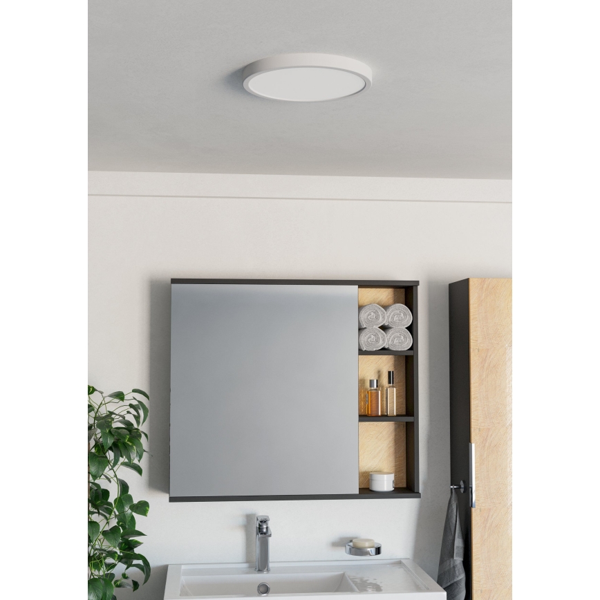 Eglo - Plafón LED para baño, 14,2 W, 230 V, diámetro 27,8 cm, IP44, blanco