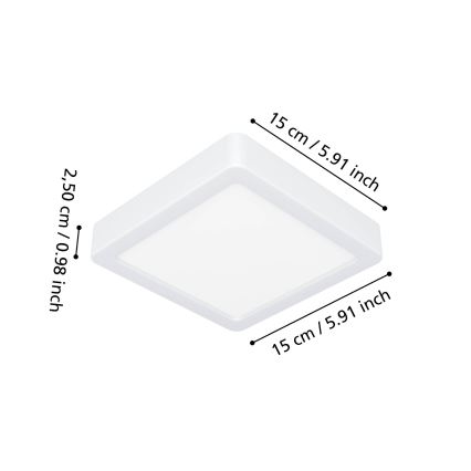 Eglo - Plafón LED para baño LED/7W/230V 15x15 cm IP44 blanco