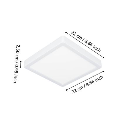 Eglo - Plafón LED de techo para baño LED/10,5W/230V 22x22 cm IP44 blanco