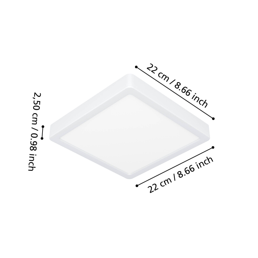 Eglo - Plafón LED de techo para baño LED/10,5W/230V 22x22 cm IP44 blanco