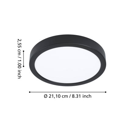 Eglo - Lámpara de techo regulable para baño LED RGBW LED/11,2W/230V 2700-6500K Ø 21,1cm IP44 negra