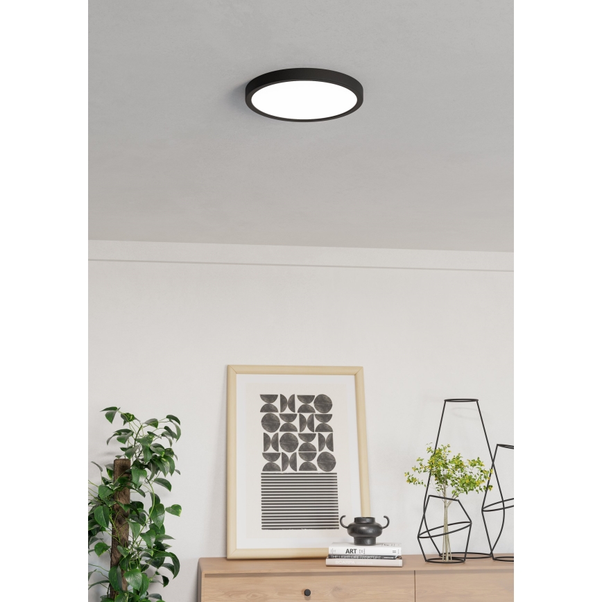 Eglo - Plafón de techo para baño LED RGBW regulable LED/14,3W/230V 2700-6500K Ø 27,8cm IP44 negro