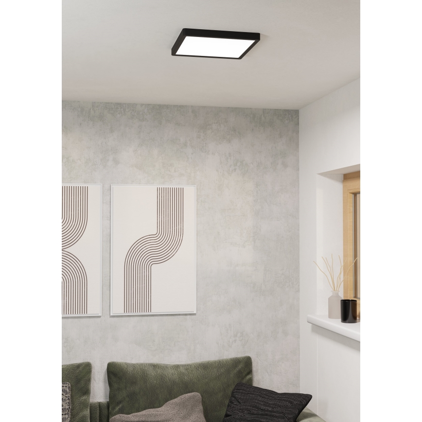 Eglo - Plafón de techo para baño LED RGBW regulable LED/13,5W/230V 2700-6500K 29,5x29,5 cm IP44 negro