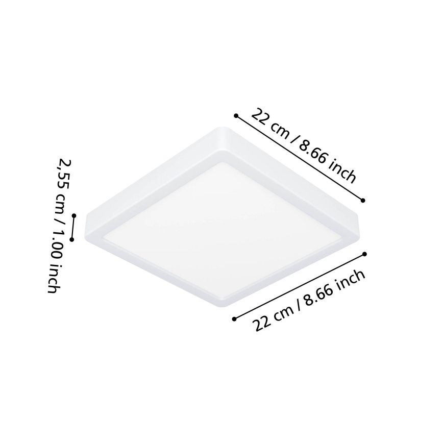 Eglo - Luminaria de techo para baño LED RGBW regulable LED/10,5W/230V 2700-6500K 22x22 cm IP44 blanca