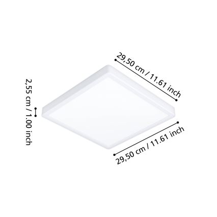 Eglo - Lámpara de techo LED RGBW regulable para baño LED/13,5W/230V 2700-6500K 29,5x29,5 cm IP44 blanca