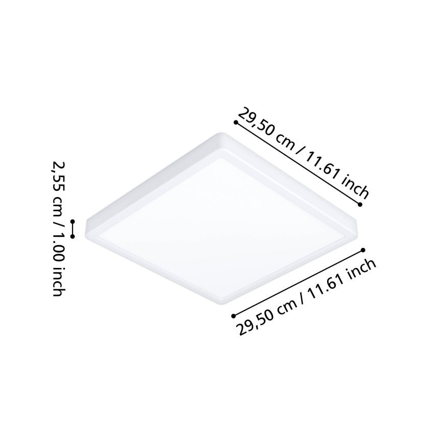 Eglo - Lámpara de techo LED RGBW regulable para baño LED/13,5W/230V 2700-6500K 29,5x29,5 cm IP44 blanca
