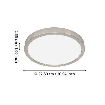Eglo - Lámpara de techo regulable LED RGBW para baño LED/14,3W/230V 2700-6500K Ø 27,8 cm IP44 cromo mate