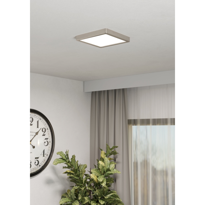 Eglo - Plafón LED RGBW regulable para baño LED/10,5W/230V 2700-6500K 22x22 cm IP44 cromo mate