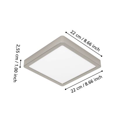Eglo - Plafón LED RGBW regulable para baño LED/10,5W/230V 2700-6500K 22x22 cm IP44 cromo mate