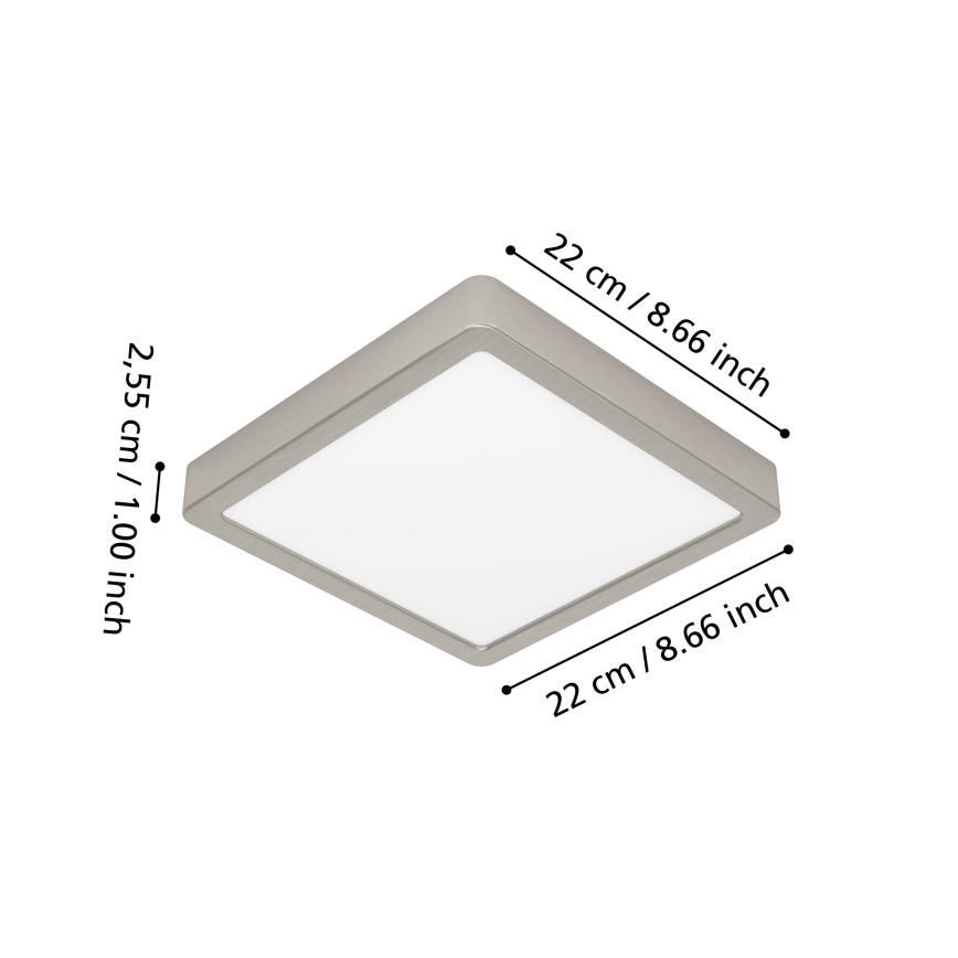 Eglo - Plafón LED RGBW regulable para baño LED/10,5W/230V 2700-6500K 22x22 cm IP44 cromo mate