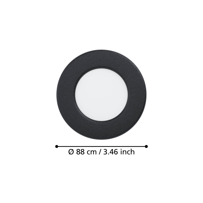 Eglo - Luminaria empotrada LED/3,7W/230V 2700/4000/6500K Ø 8,8 cm negro