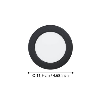 Eglo - Luminaria empotrable LED/6,3W/230V 2700/4000/6500K Ø 11,9 cm negra
