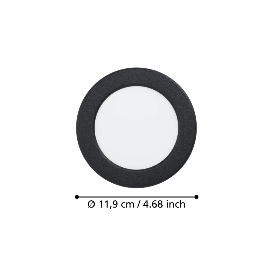 Eglo - Luminaria empotrable LED/6,3W/230V 2700/4000/6500K Ø 11,9 cm negra