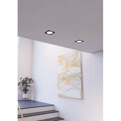 Eglo - Downlight empotrable LED/18,5W/230V 2700/4000/6500K 21,6x21,6 cm negro