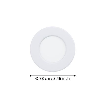 Eglo - Juego de 3 focos empotrables LED/3,7W/230V 2700/4000/6500K diám. 8,8 cm blanco