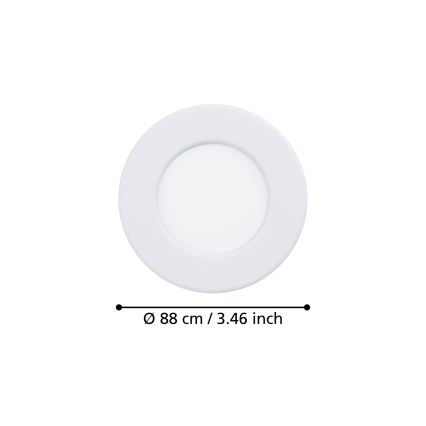 Eglo - Luminaria empotrada LED/3,7W/230V 2700/4000/6500K Ø 8,8 cm blanco
