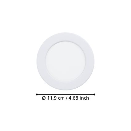 Eglo - Luminaria empotrada LED/6,3W/230V 2700/4000/6500K Ø 11,9 cm blanca