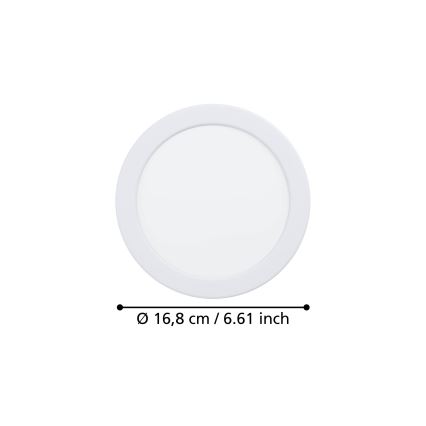 Eglo - Luminaria empotrada LED/10,5W/230V 2700/4000/6500K, diámetro 16,8 cm, blanca