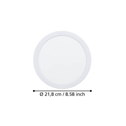 Eglo - Luminaria empotrable LED/18,5W/230V 2700/4000/6500K diám. 21,6 cm blanco