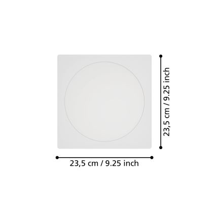 Eglo - Luminaria LED empotrable/18,5W/230V 2700/4000/6500K 21,6x21,6 cm blanco