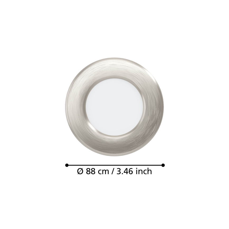 Eglo - Juego de 3 downlights empotrables LED LED/3,7W/230V 2700/4000/6500K Ø 8,8 cm cromo mate