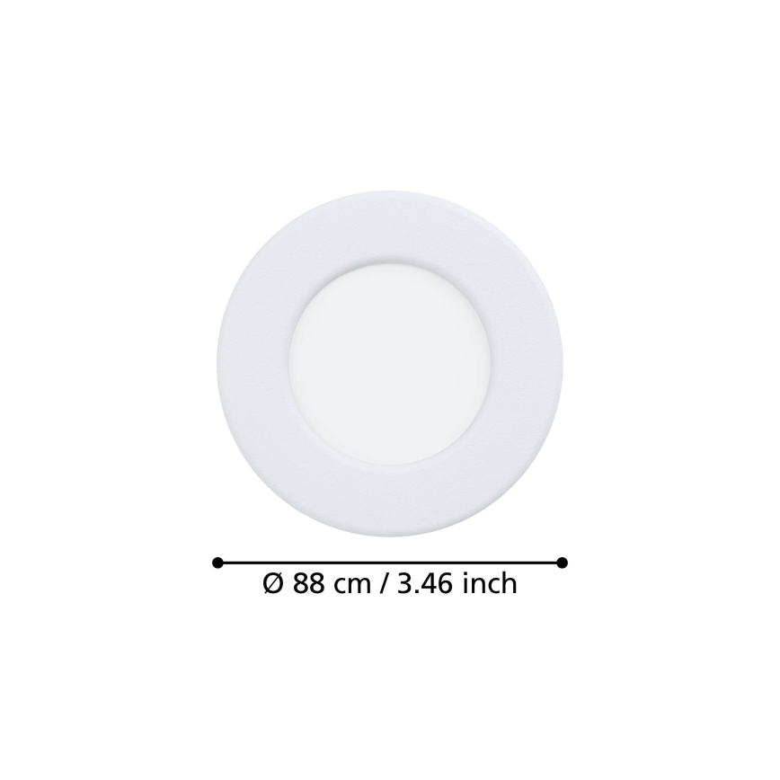 Eglo - Luminaria empotrable LED para baño LED/3,7W/230V 2700/4000/6500K Ø 8,8 cm IP44 blanca