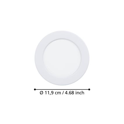 Eglo - luminaria empotrable LED para baño LED/6,3W/230V 2700/4000/6500K Ø 11,9 cm IP44 blanco