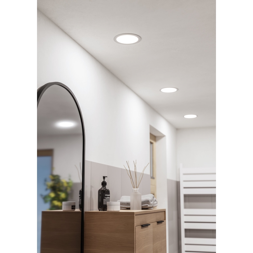 Eglo - Downlight empotrable LED para baño LED/10,5W/230V 2700/4000/6500K ø 16,8 cm IP44 blanco
