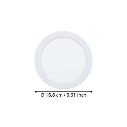 Eglo - Downlight empotrable LED para baño LED/10,5W/230V 2700/4000/6500K ø 16,8 cm IP44 blanco