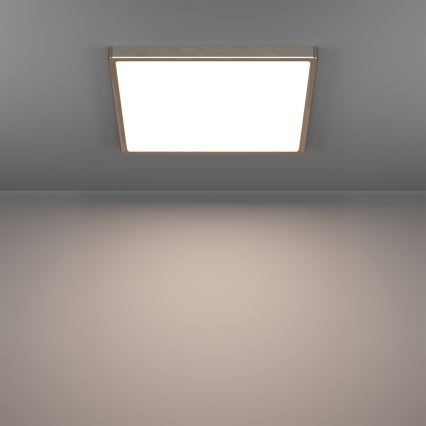 Eglo - Luminaria de techo regulable LED RGBW para baño, 17,8 W, 230 V, 2700-6500 K, 39 x 39 cm, IP44, acabado en cromo mate